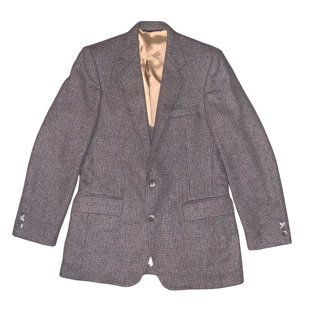Vintage Haggar Sport Coat Blazer Men's 38 Brown Tweed Wool Suit Jacket USA Made